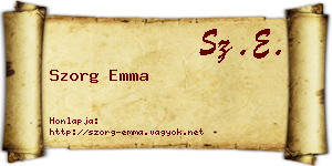 Szorg Emma névjegykártya